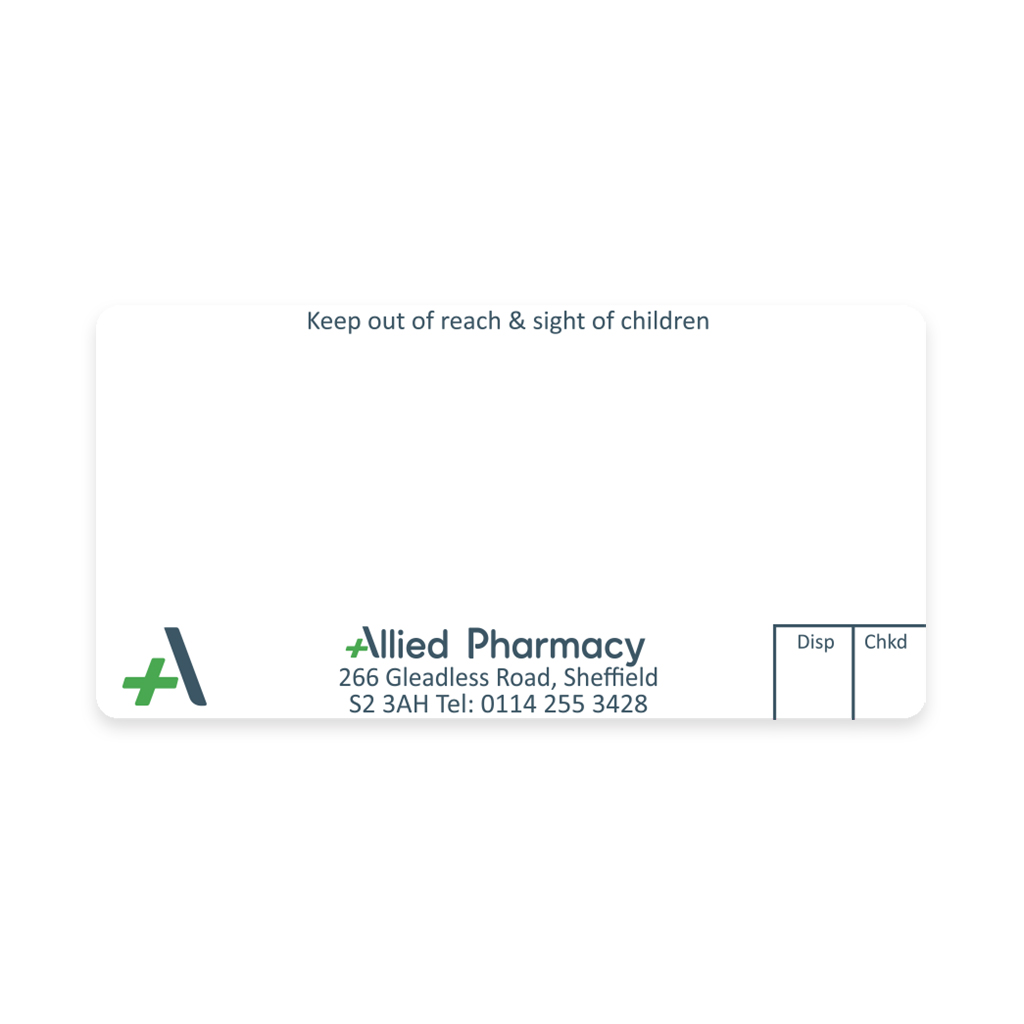 [AZEMT2684] Allied Gleadless Pharmacy Labels