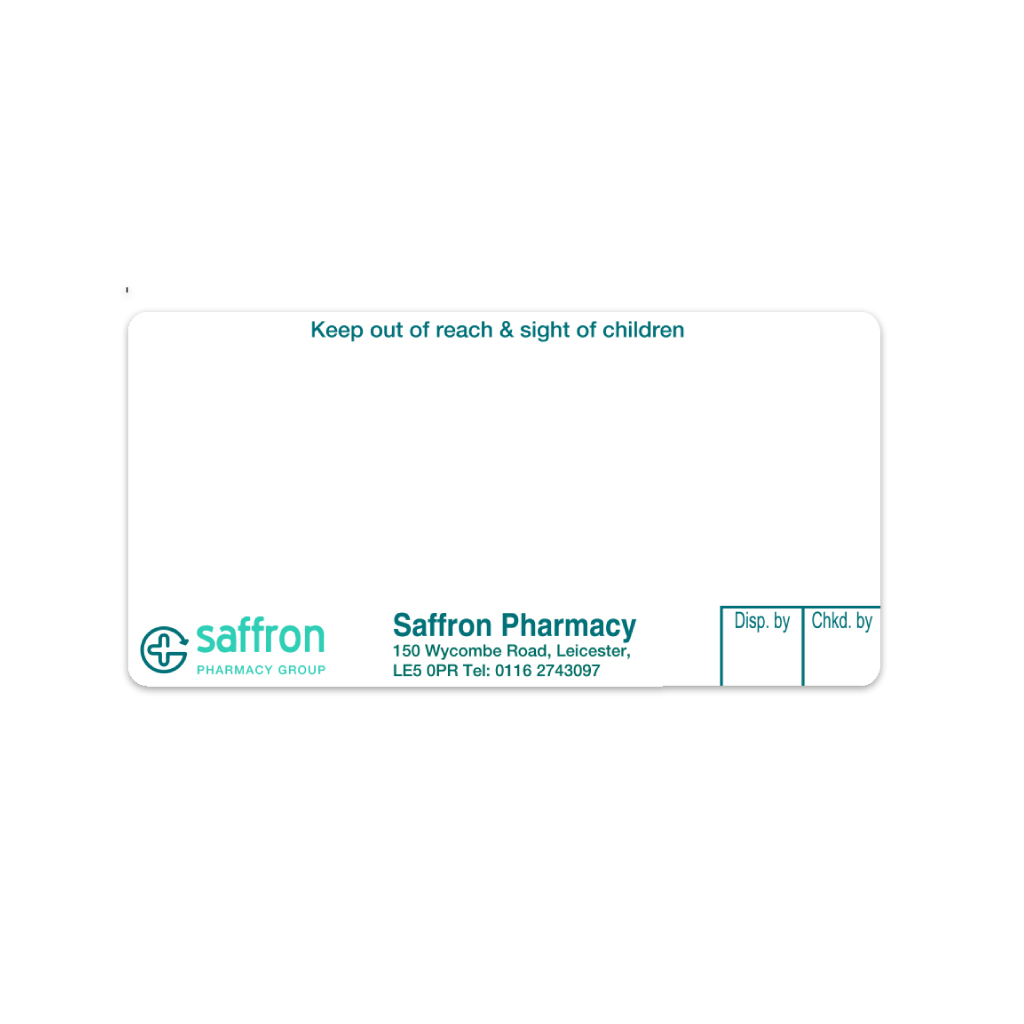 Saffron Group   Pharmacy Wycombe Rd Labels