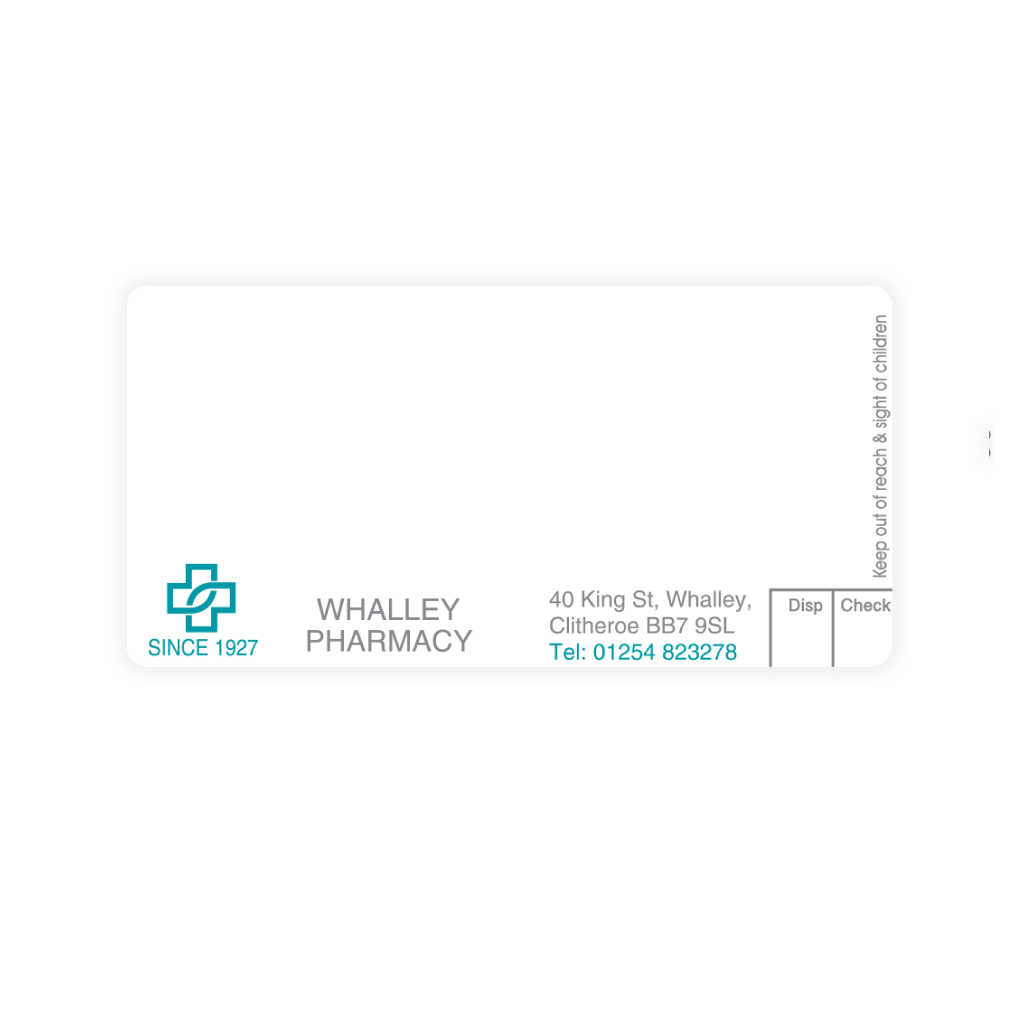 [EMT4707] Whalley Pharmacy Labels