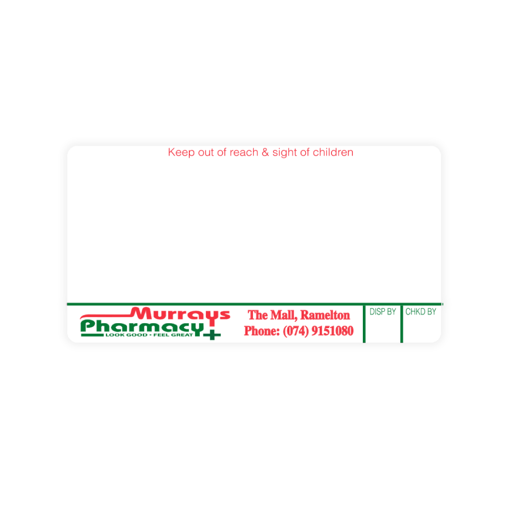 [EMTLS4705] Murrays Pharmacy Labels Liam Skelly 