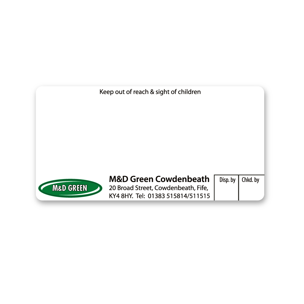 [EMT4757] M&D Green Cowdenbeath Pharmacy Labels