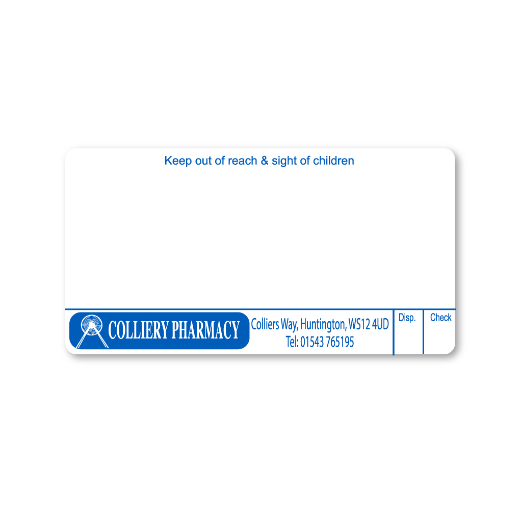 Colliery Pharmacy Labels