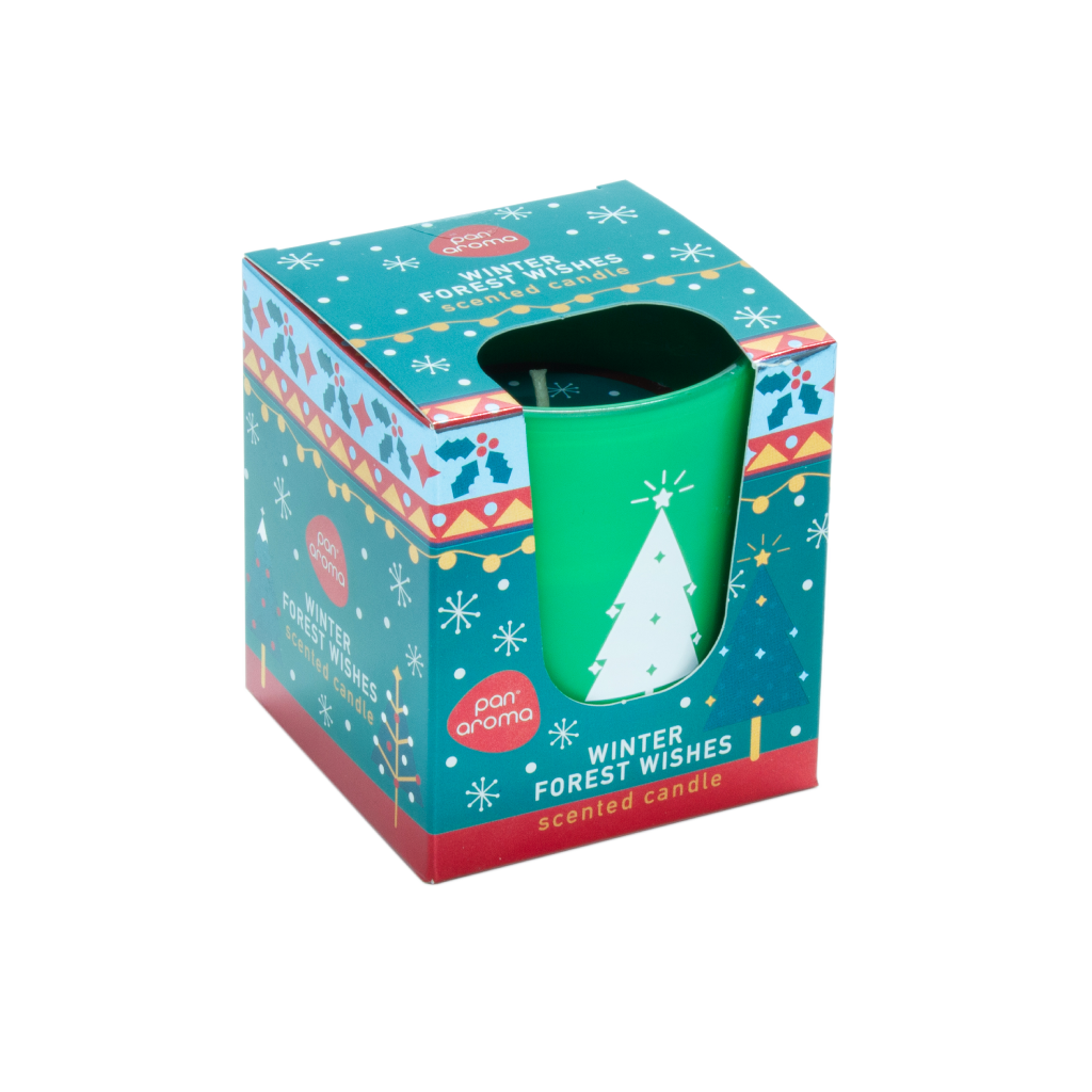 [PAN0750] Glass Candle   Winter Forest Wishes 100g 