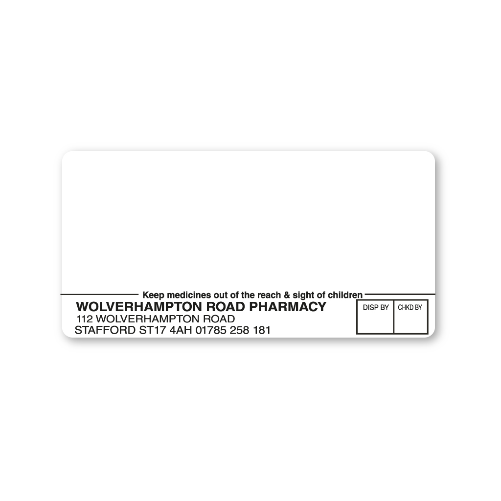 Wolverhampton Rd Pharmacy Labels
