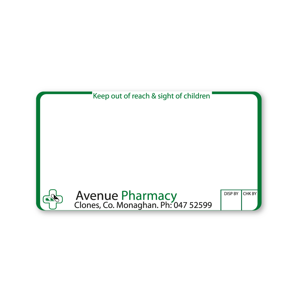 Avenue Pharmacy - Liam Skelly Labels 