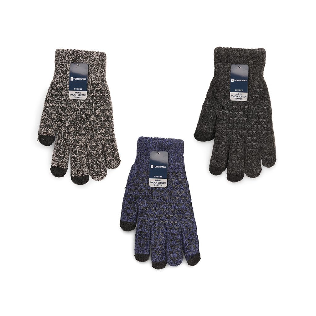 Men Lined Touch Screen Gloves 
