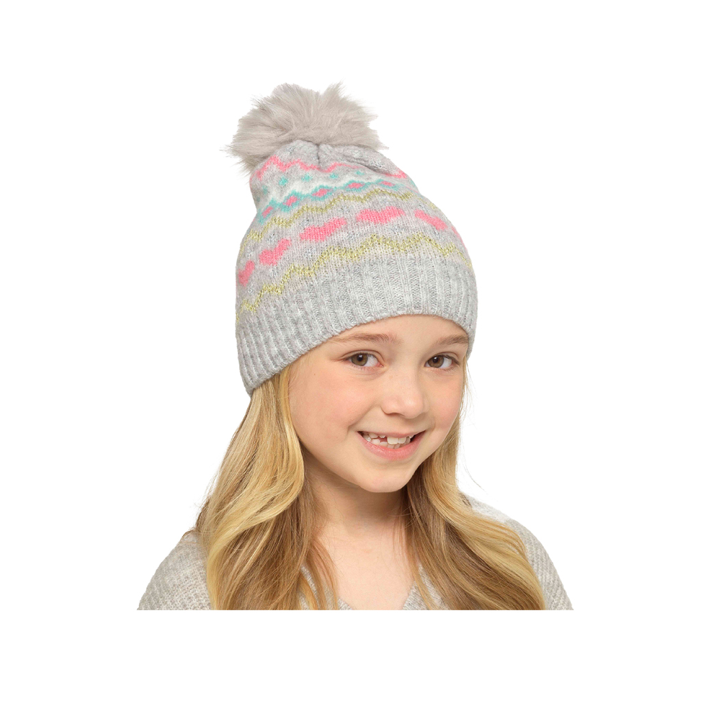 Kids Knitted Hat With Pom Pom 