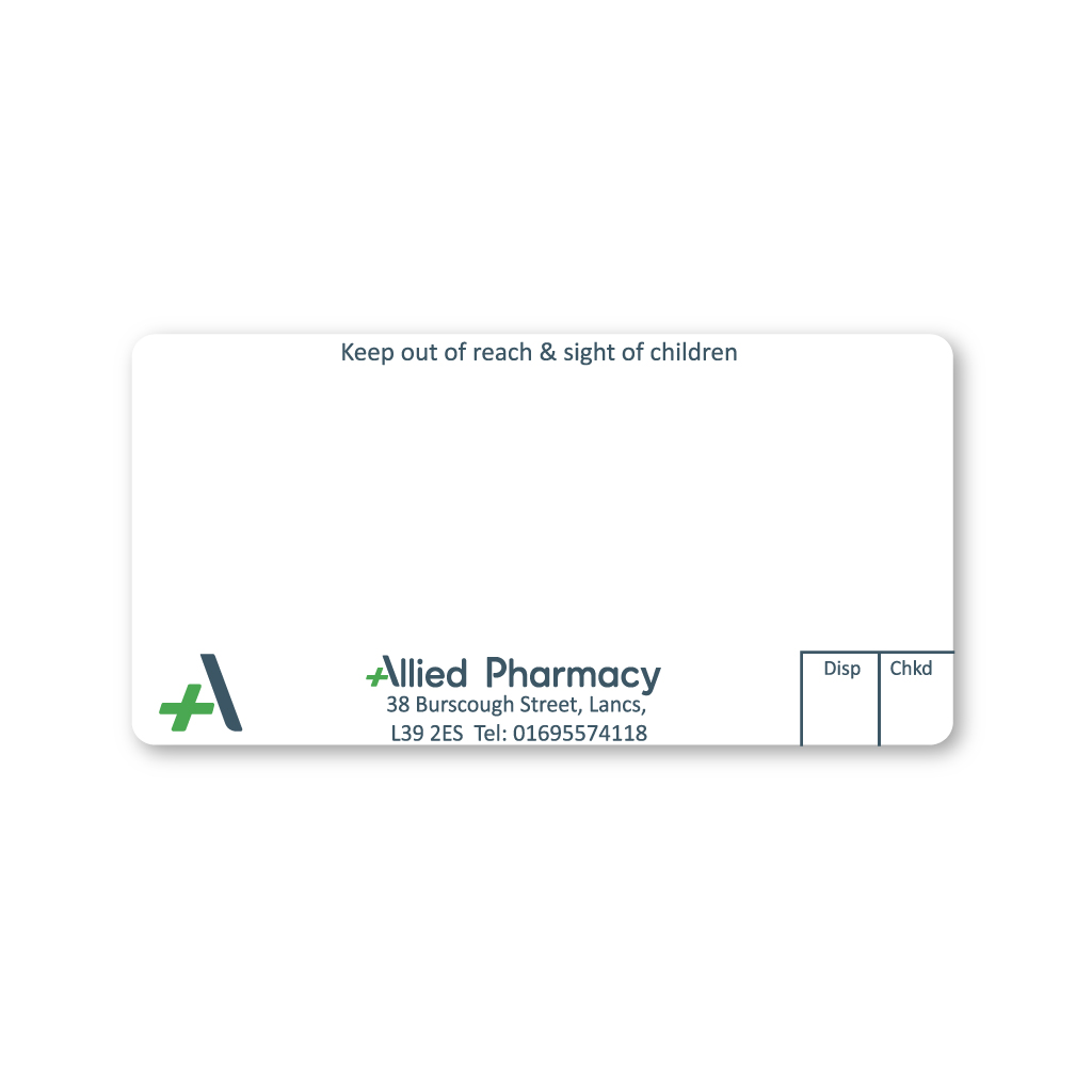 [EMT4775] Ormskirk Allied Pharmacy Labels