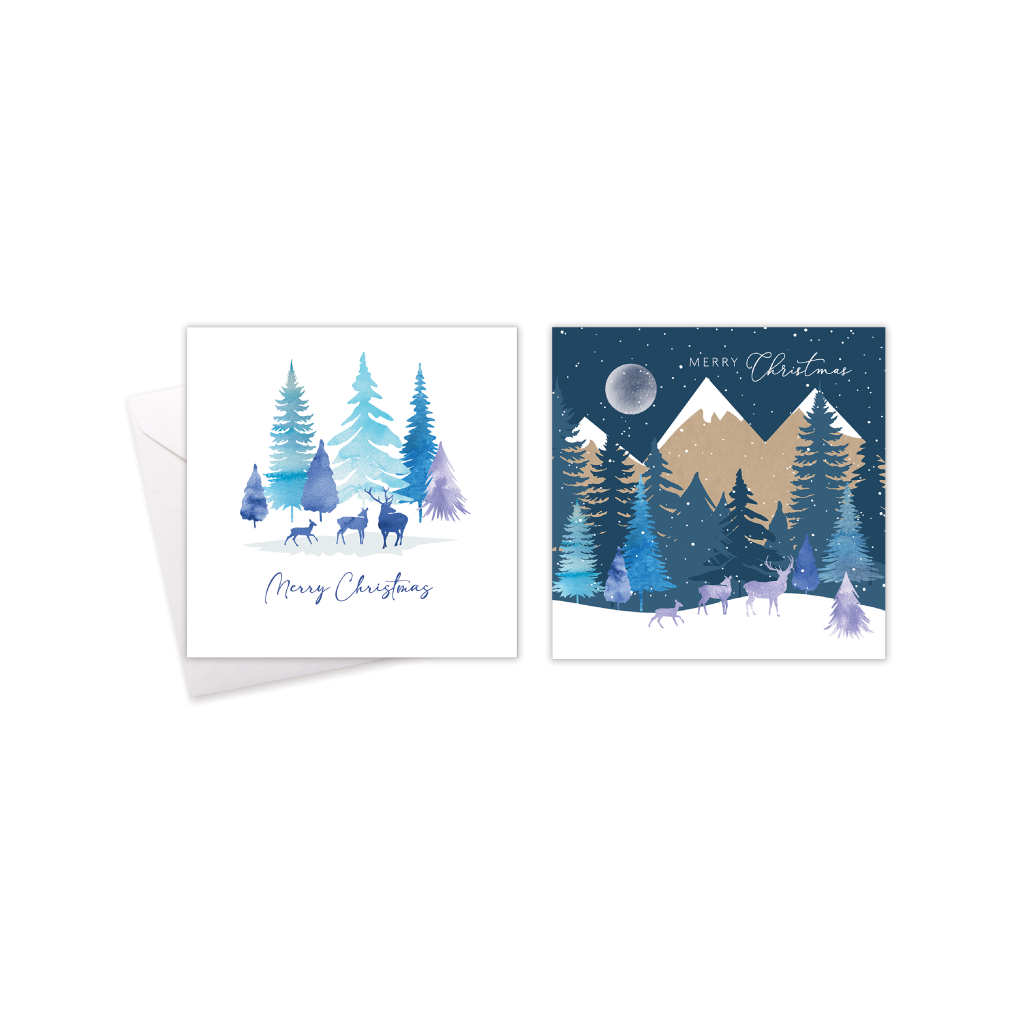 [X9021A] Christmas Cards Midnight Forest Pk10 