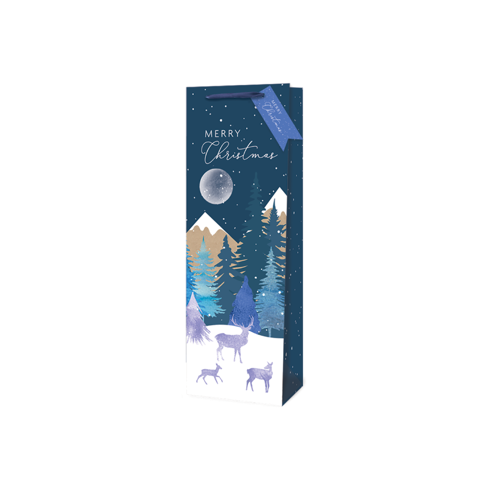 [X9291A] Midnight Forest Bottle Gift Bag 