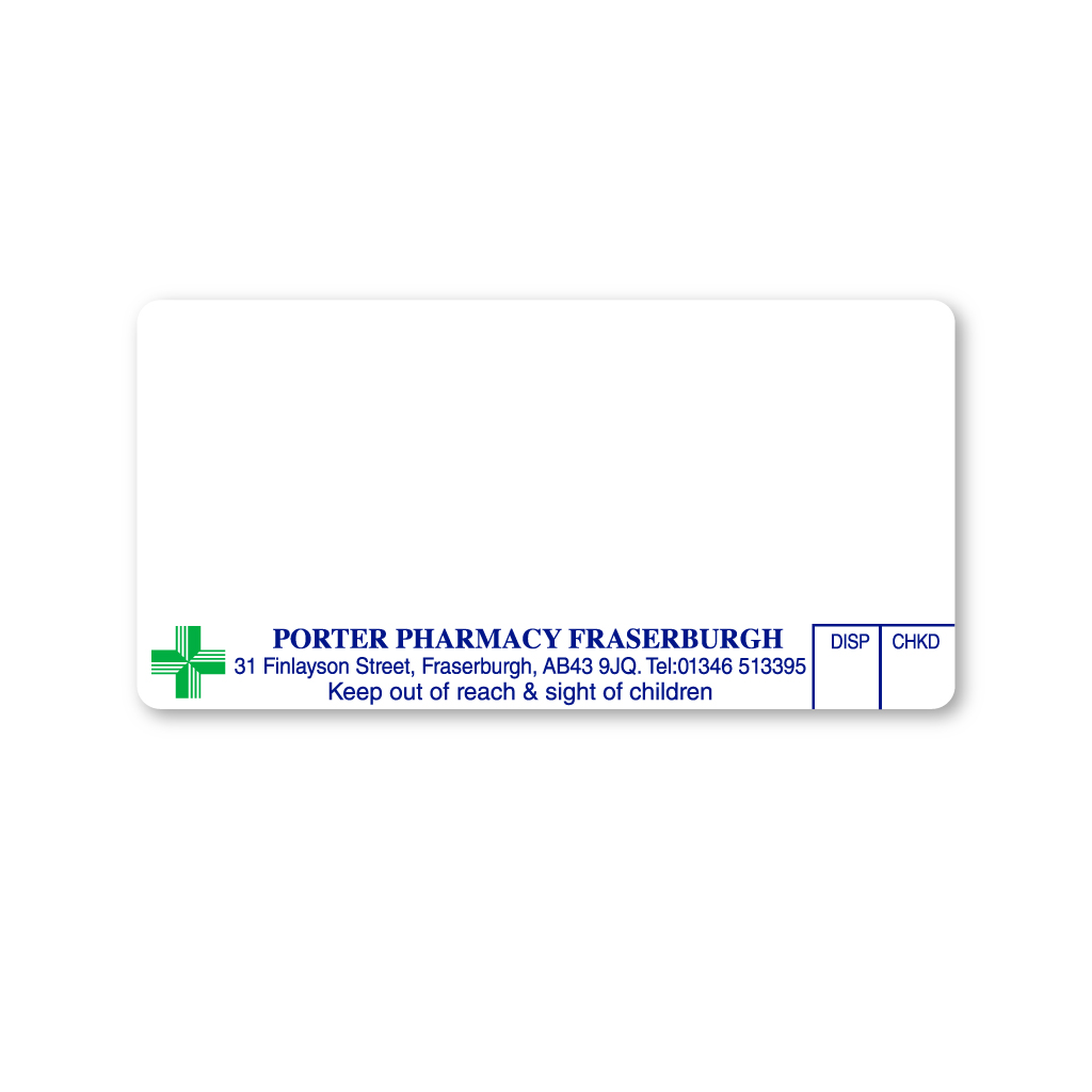[EMT4779] Porter Pharmacy (Fraserburgh) Labels