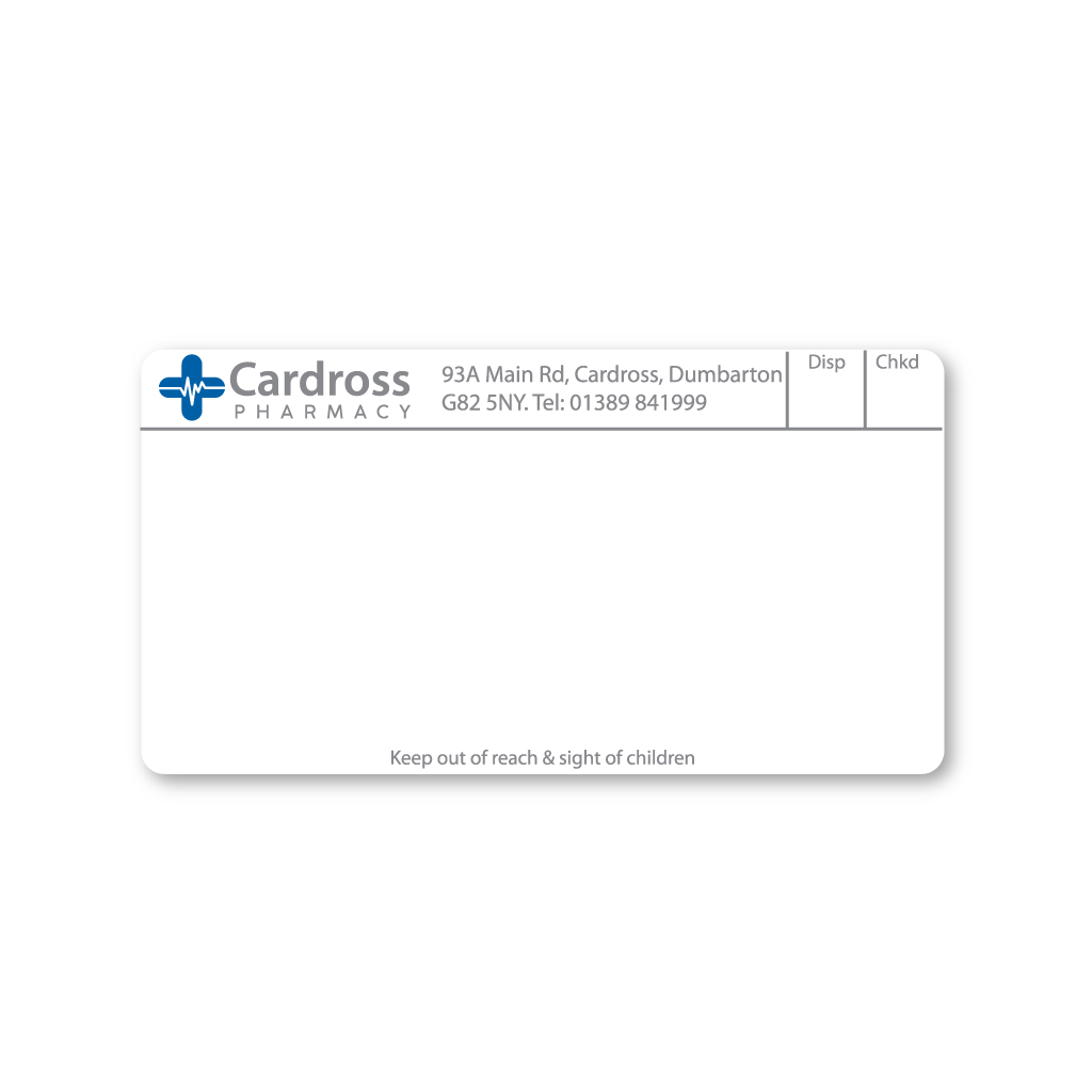 [EMT4781] Cardross Pharmacy Labels