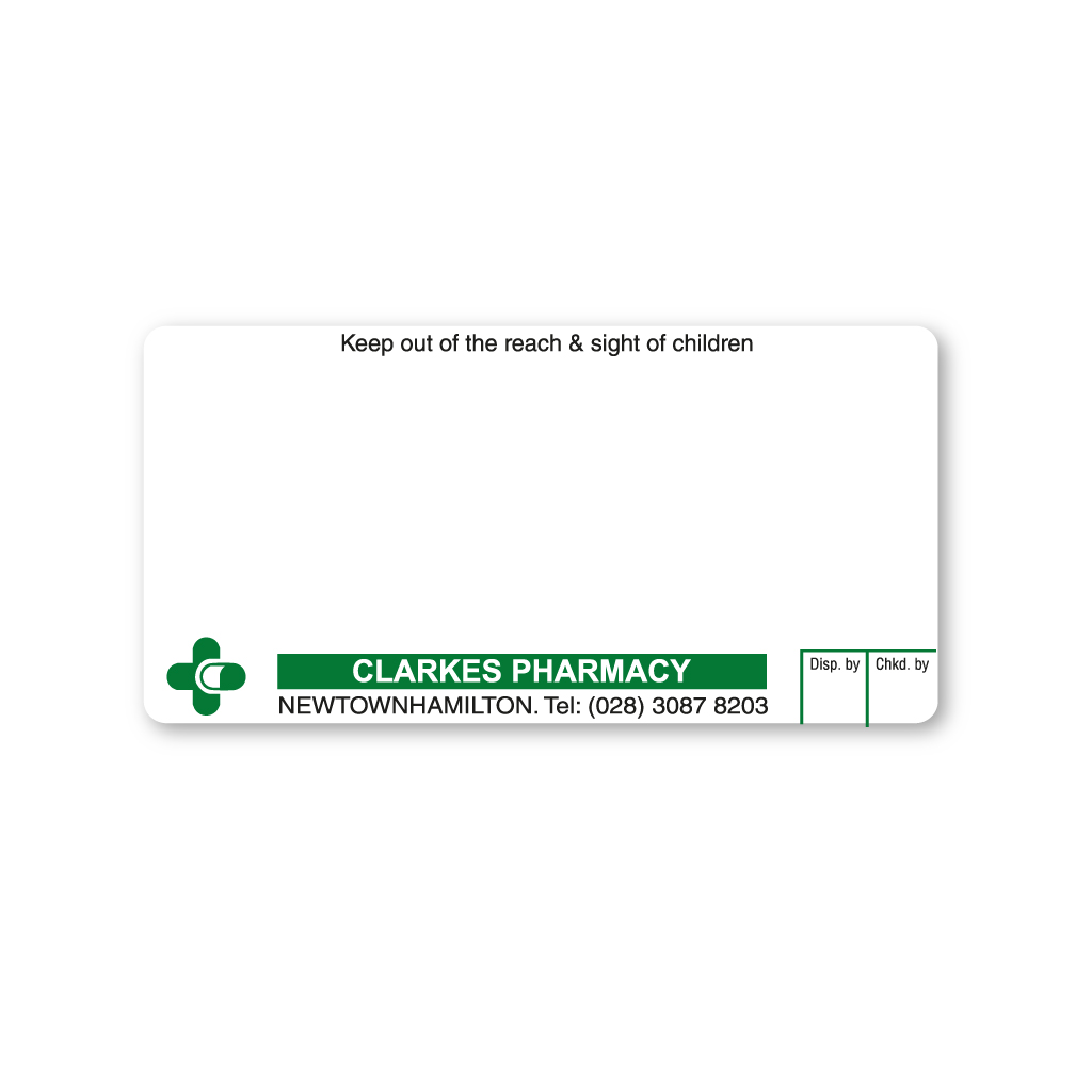 Clarkes Pharmacy Labels (72x36)