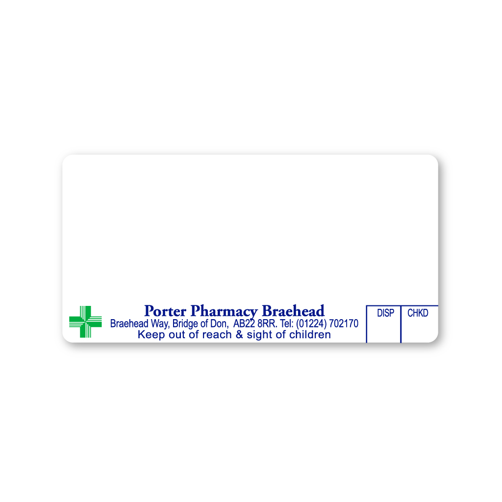 [EMT4812] Porter Braehead Pharmacy Labels 