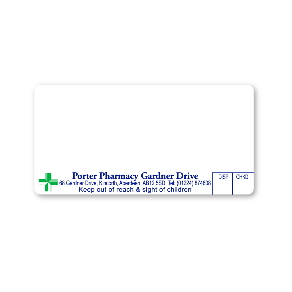 [EMT4816] Porter Gardner Drive Pharmacy Labels 