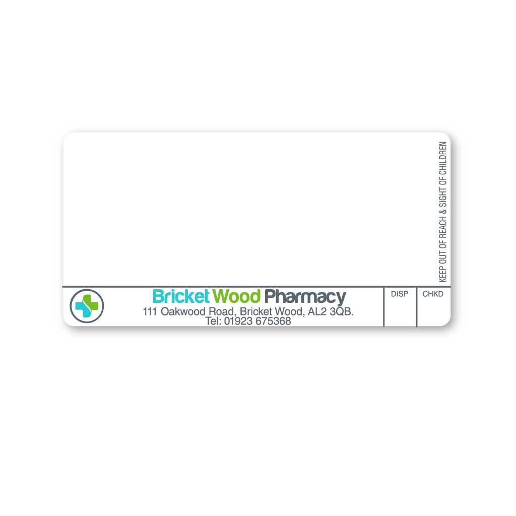 Bricket Wood Pharmacy Labels