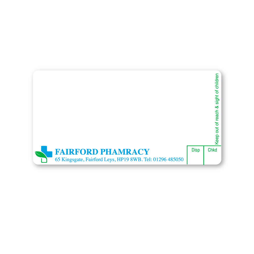 [EMT4836] Fairford Pharmacy Labels