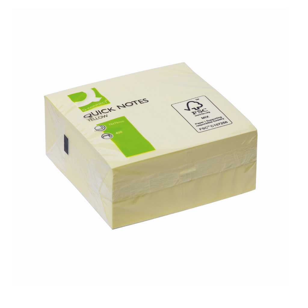 [KF01346] Q Connect Yellow Quick Note Cube 