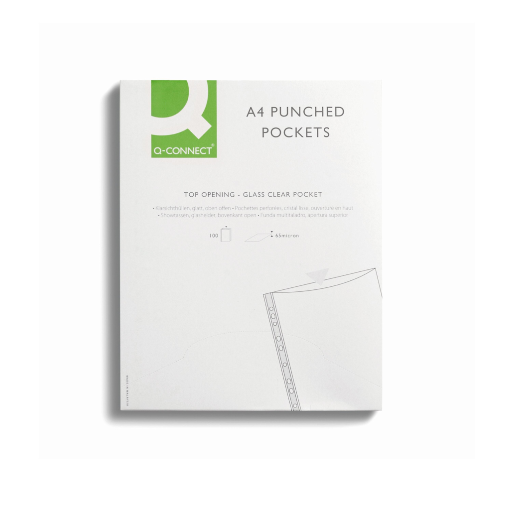 [KF01121] Q Connect Punched Pocket Glass