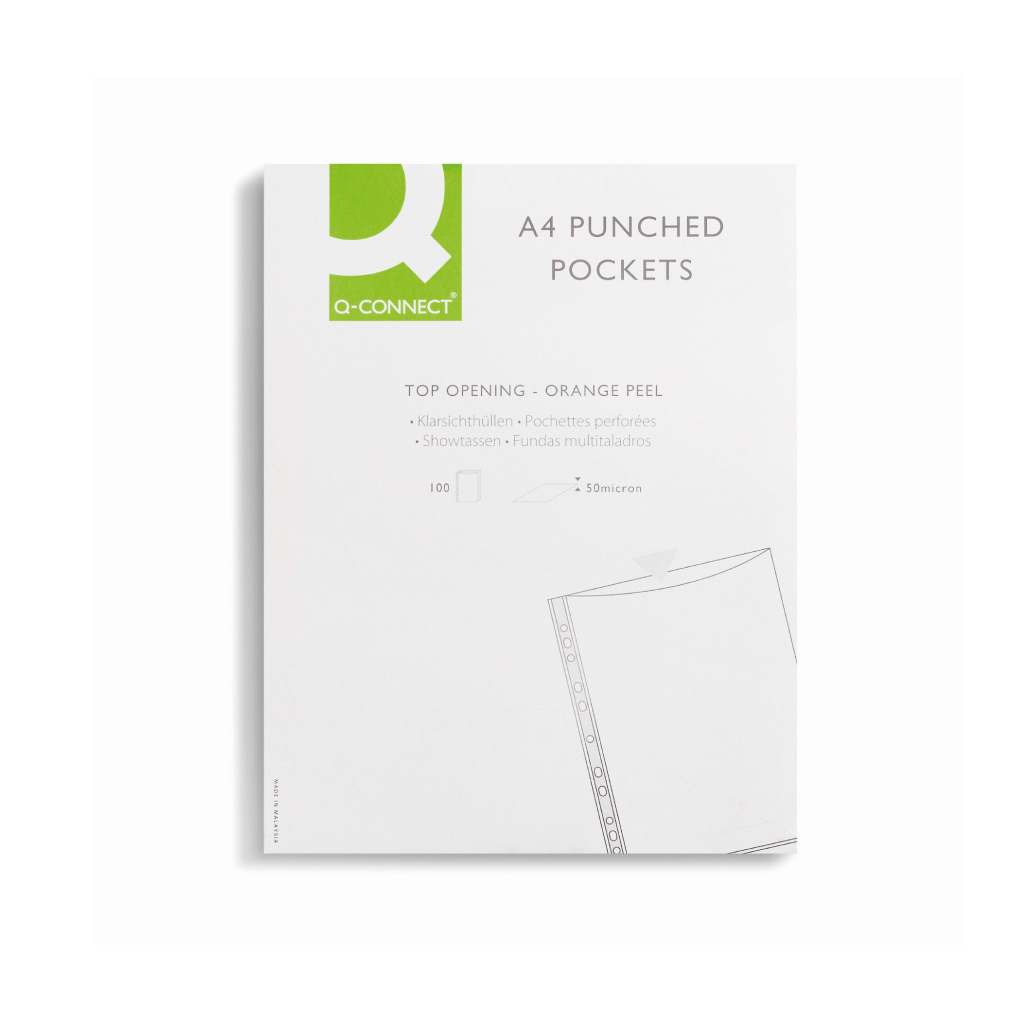 A4 Q-Connect Punched Pockets