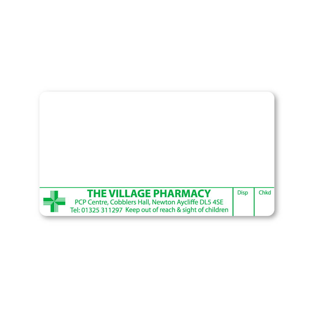 [EMT4839] Village Pharmacy Labels