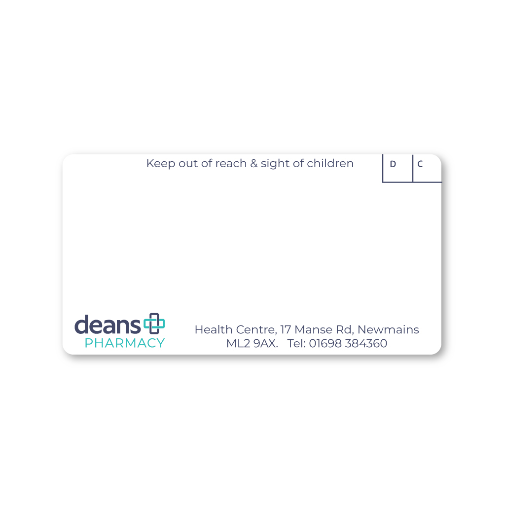 Deans Group Pharmacy Labels Newmains Health Centre 