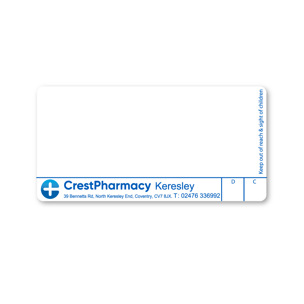 [EMT4864] Crest Pharmacy Labels Bennetts Road 