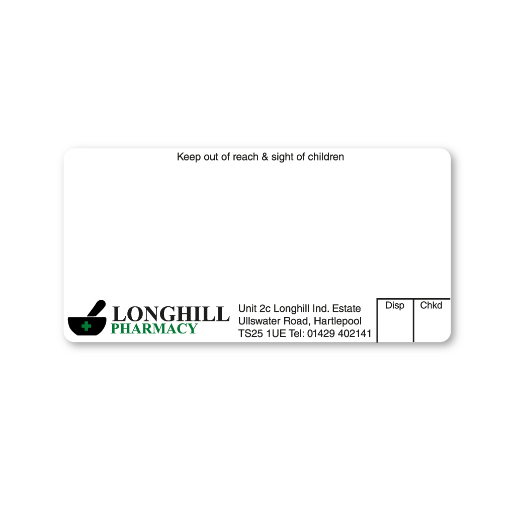 Longhill Pharmacy Labels