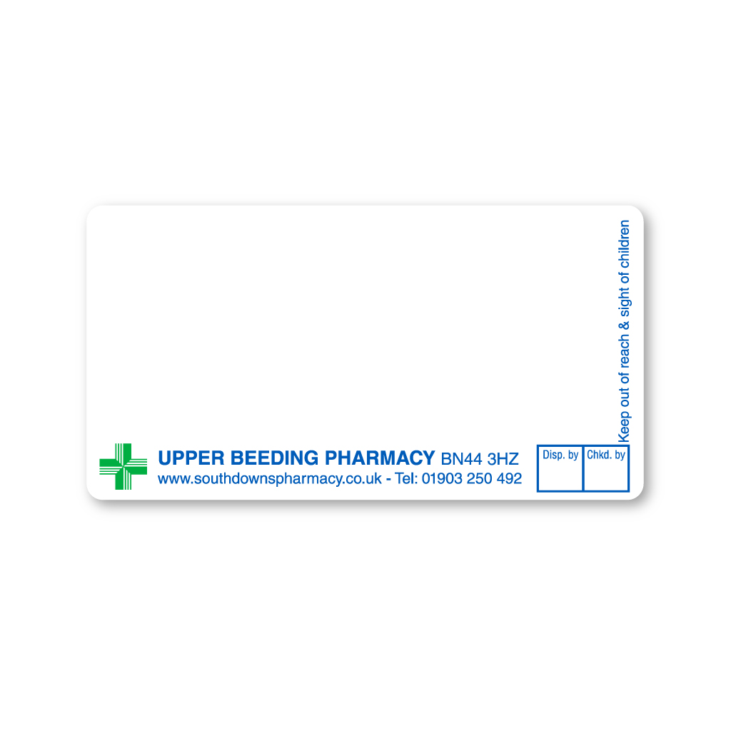 [EMT4870] Upper Beeding Pharmacy Labels (BN44 3HZ)