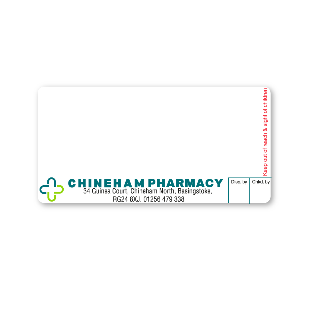 Chineham Pharmacy Labels