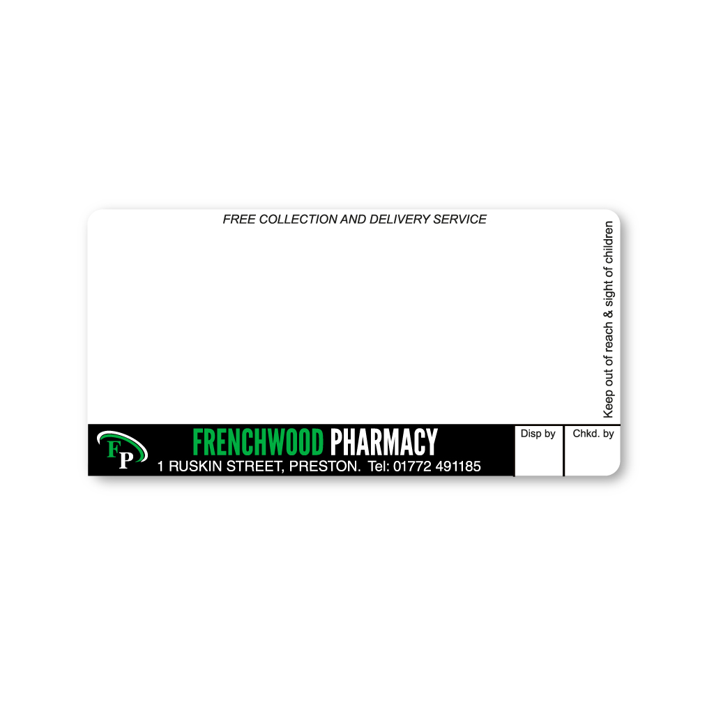 [EMT4876] Frenchwood Pharmacy Labels