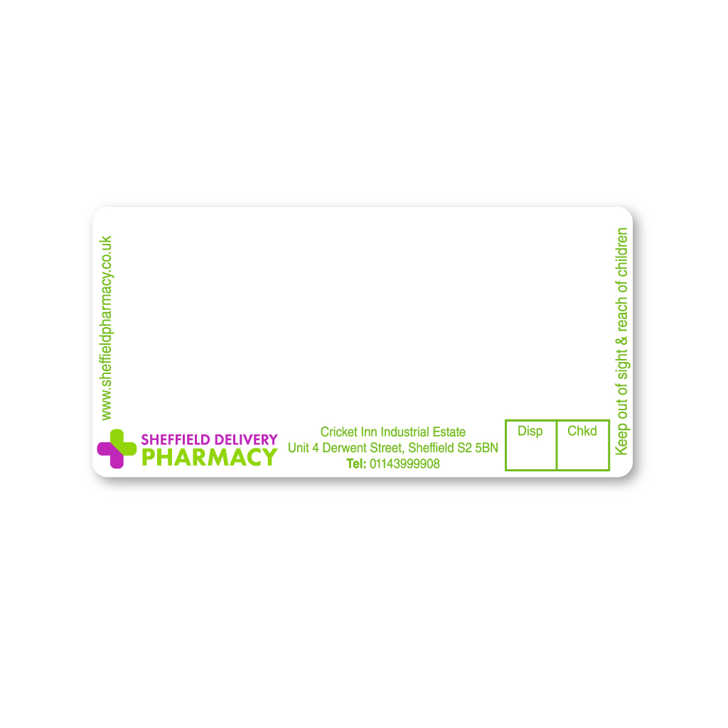 Sheffield Delivery Pharmacy Labels