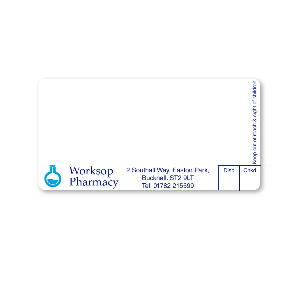 Worksop Pharmacy Labels