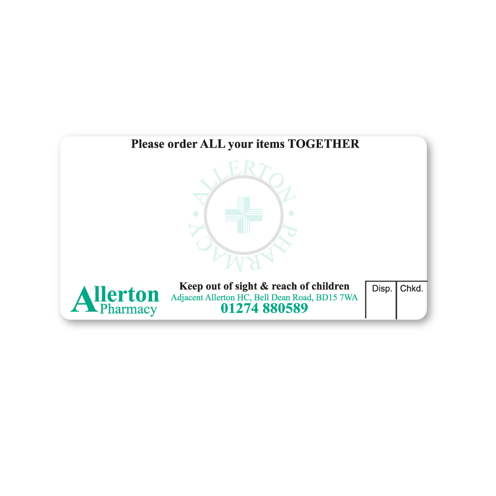 Allerton Pharmacy Labels