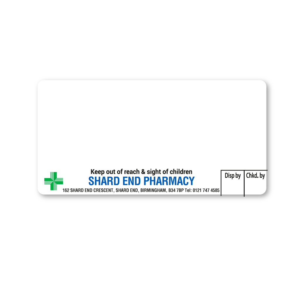 Shelleys Pharmacy   Shard End Labels