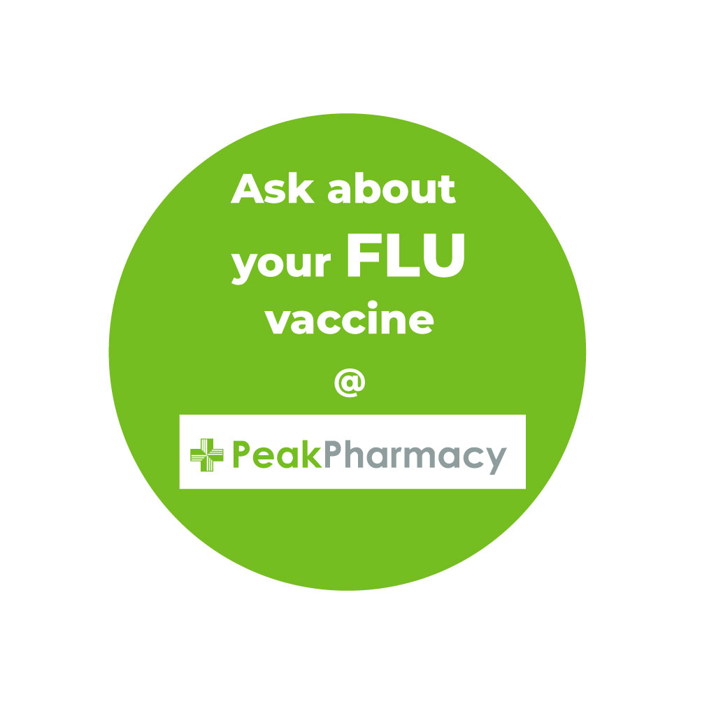 [PEAKFLU] Peak Pharmacy Green Flu Alert Labels