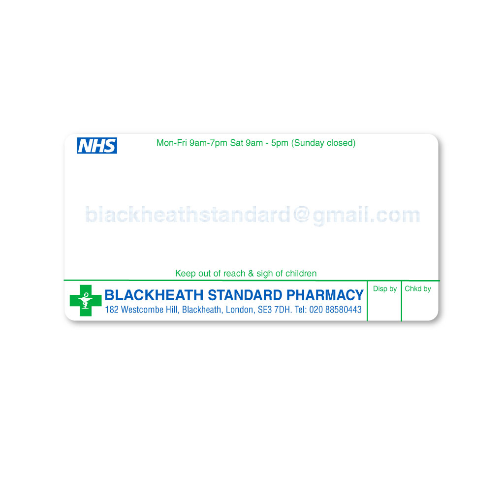 Blackheath Standard Pharmacy Labels