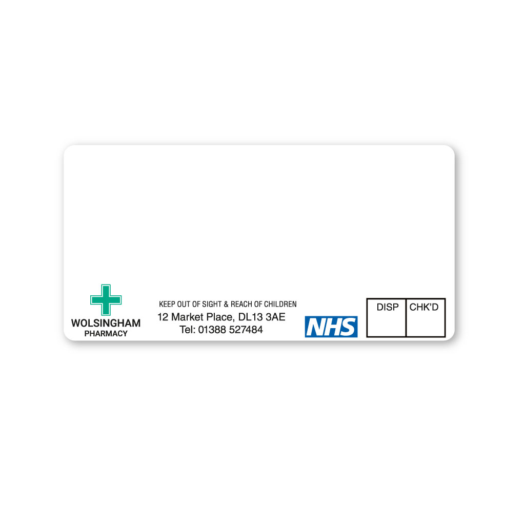 [EMT4932] Wolsingham Pharmacy Labels