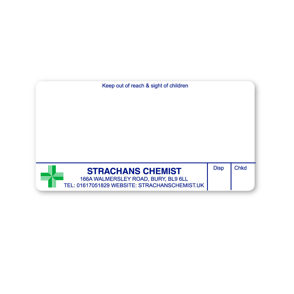 [EMT4934] Strachans Chemist (166a Walmersley Rd) Labels