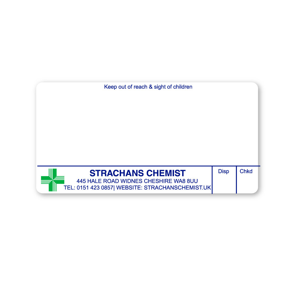 [EMT4936] Strachans Chemist (Widnes) Labels