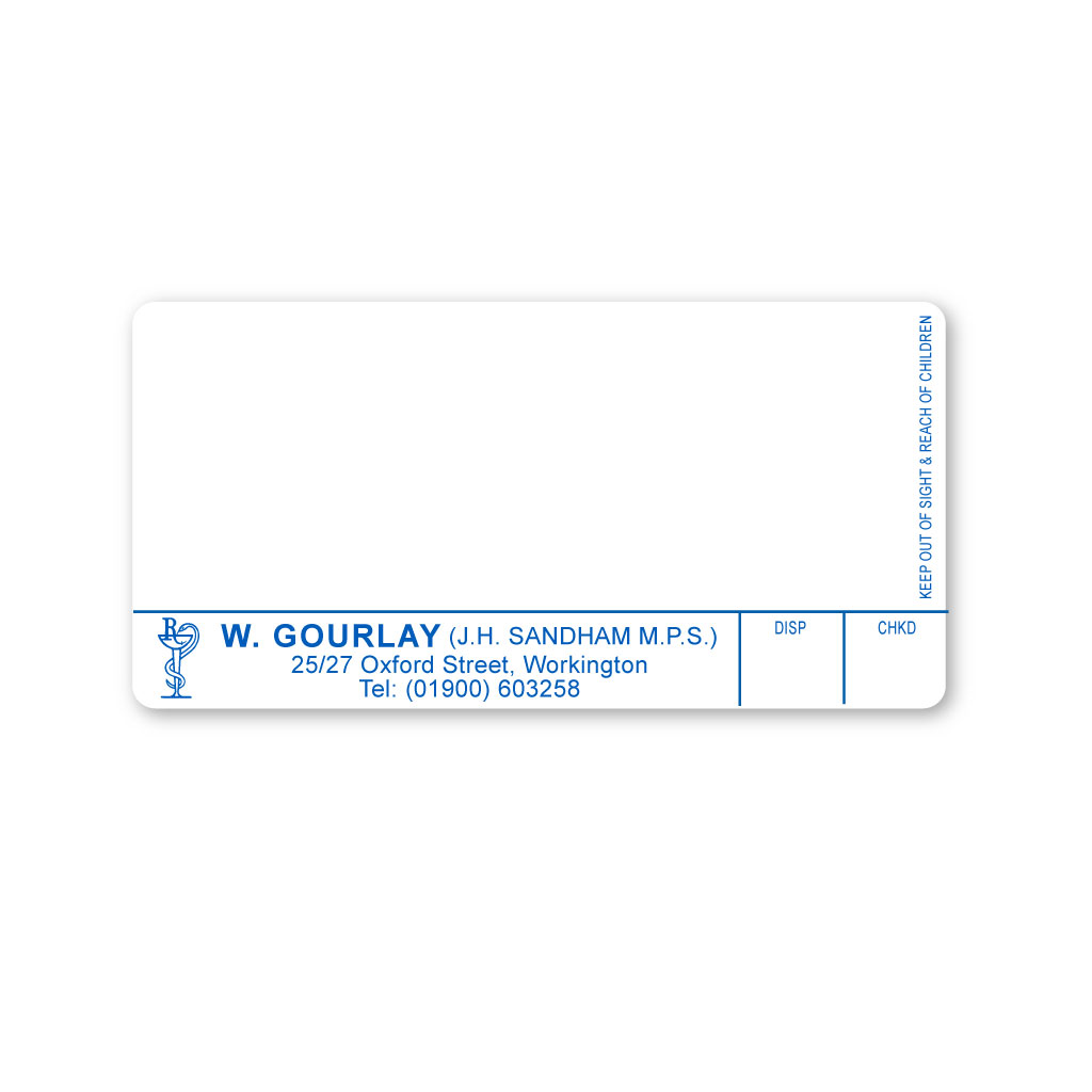 [EMT4938] W Gourlay JH Sandham Chemist (Oxford Street) Labels