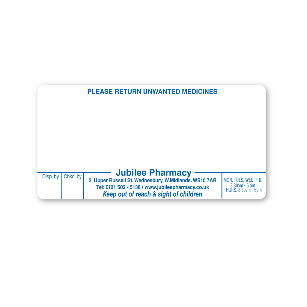 Jubilee Pharmacy Labels 