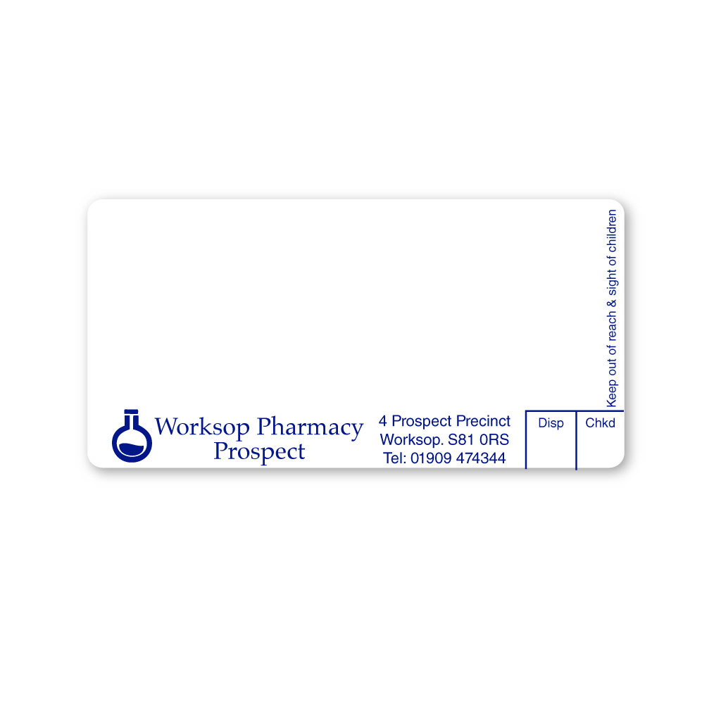 [EMT4955] Worksop Prospect Pharmacy Labels