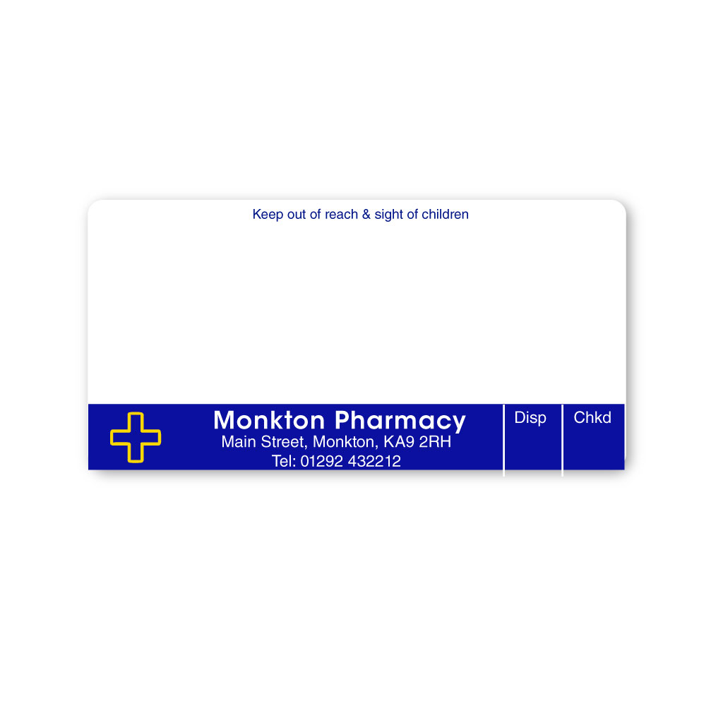[EMT4967] Monkton Pharmacy Labels