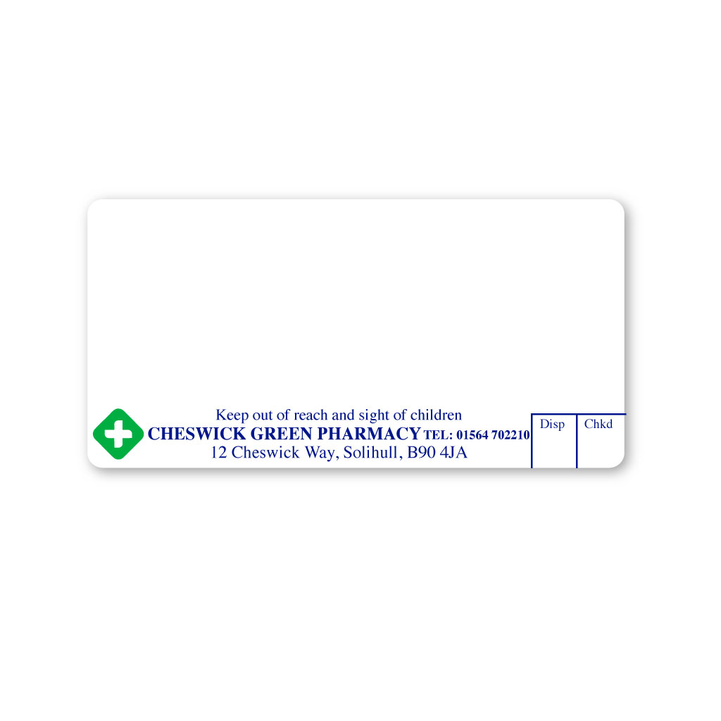 [EMT4975] Cheswick Green Pharmacy Labels