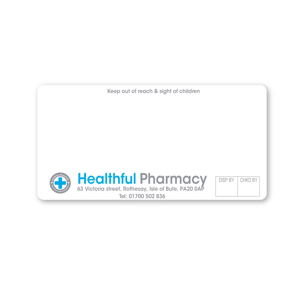 [EMT4986] Healthful Pharmacy (Isle of Bute) Labels