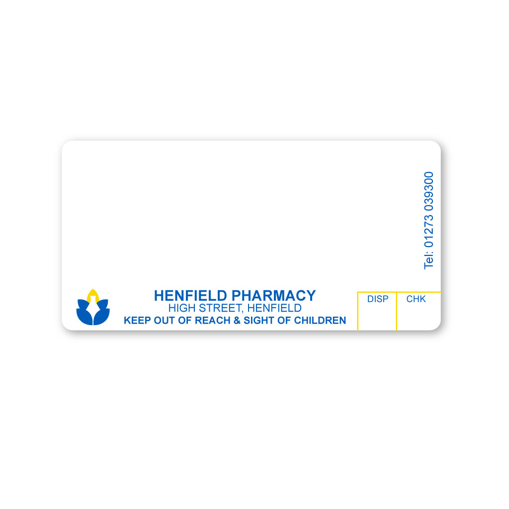 [EMT4997] Henfield Pharmacy Labels