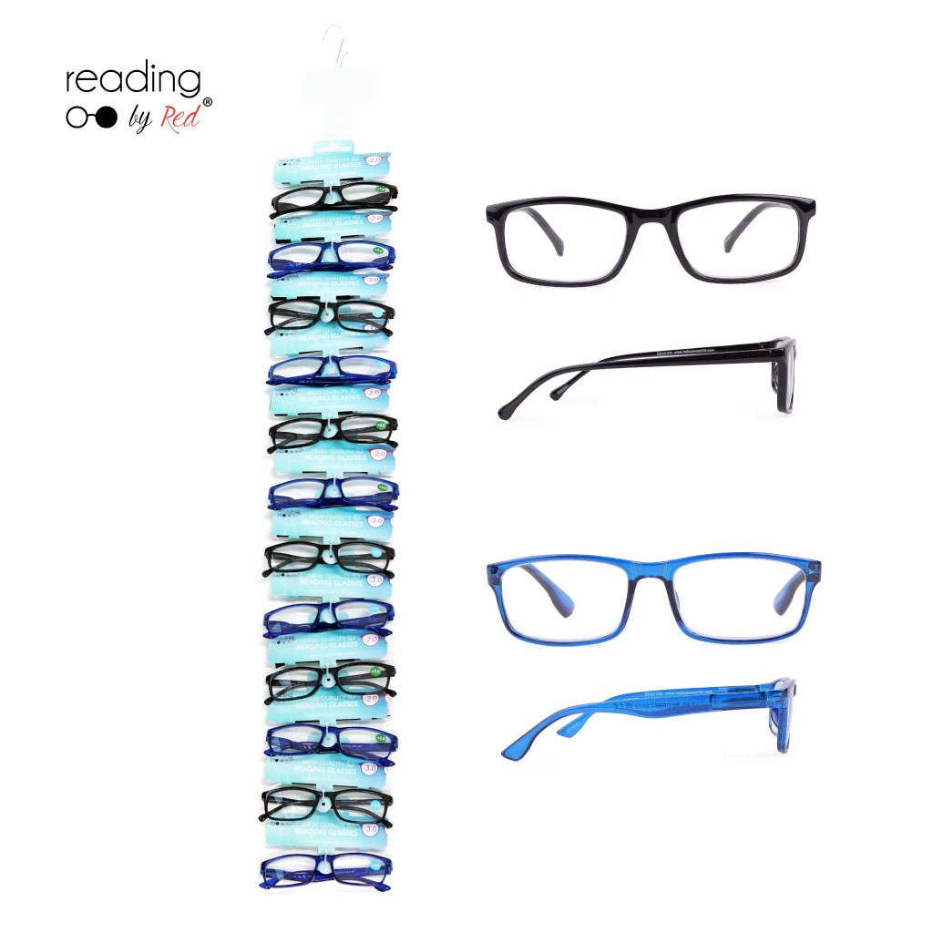 [REDRBRCLP001] Everyday Reading Glasses - Clipstrip With Protective Pouches (Pack of 12)