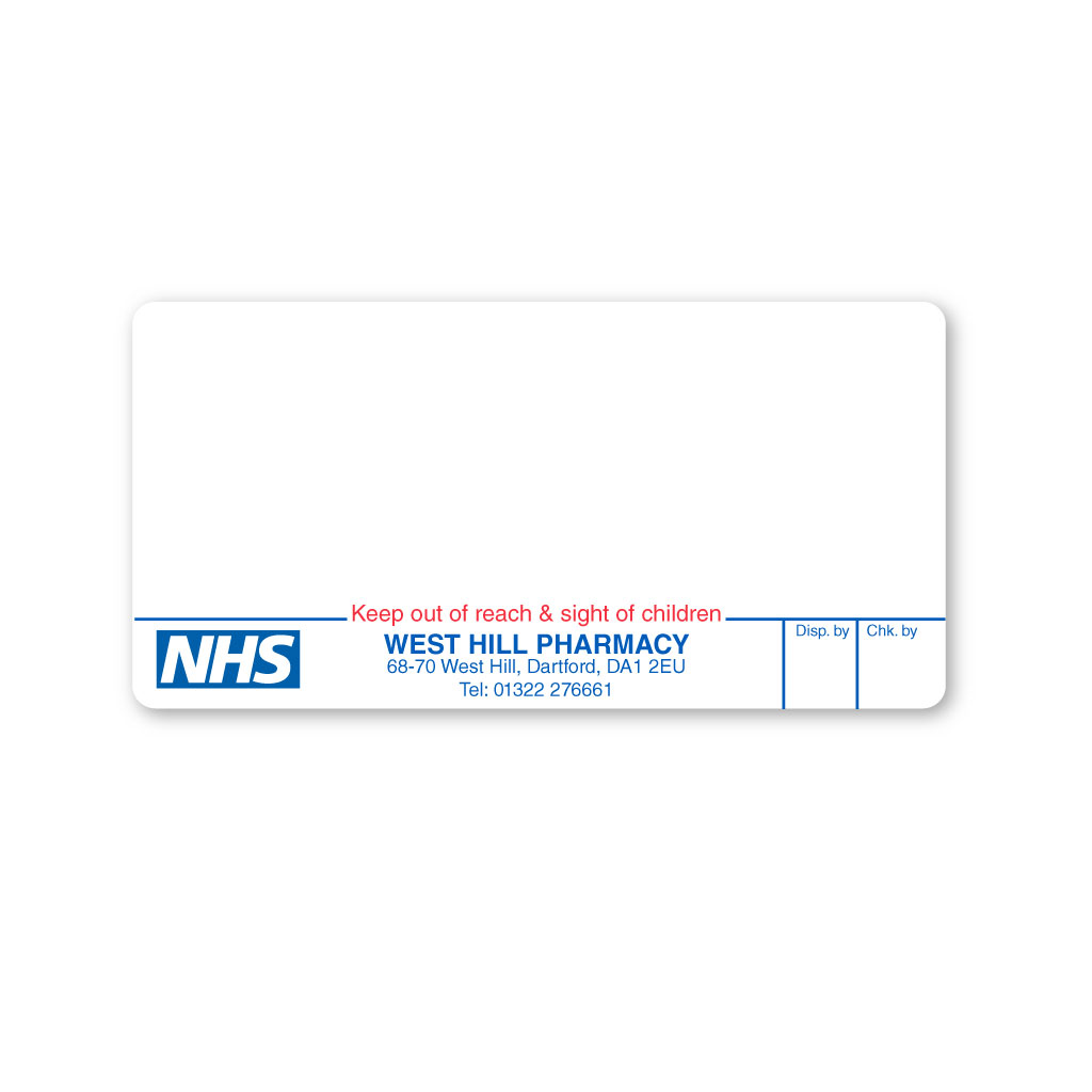 [EMT5012] West Hill Pharmacy Labels