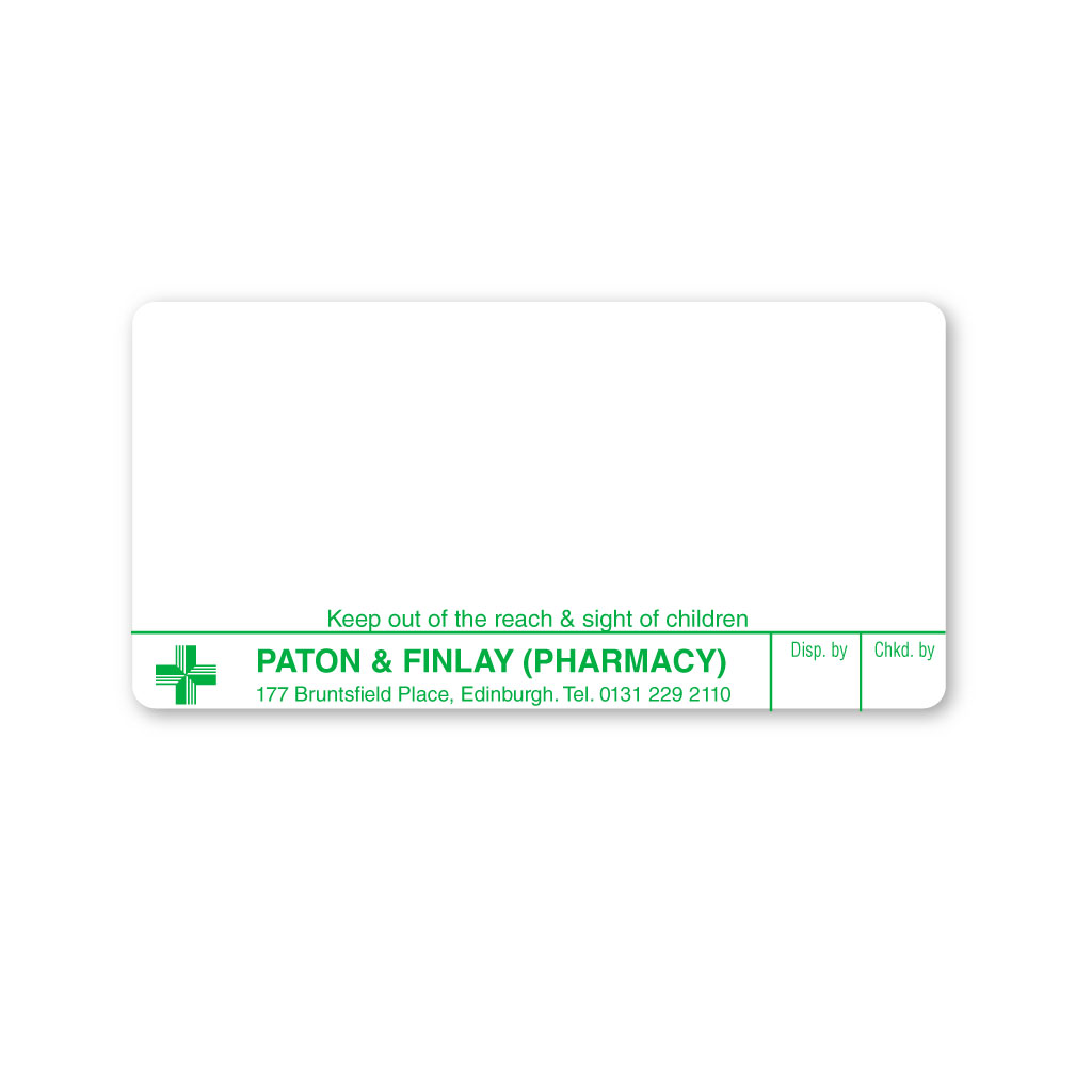 [EMT5013] Paton & Finlay Pharmacy Labels